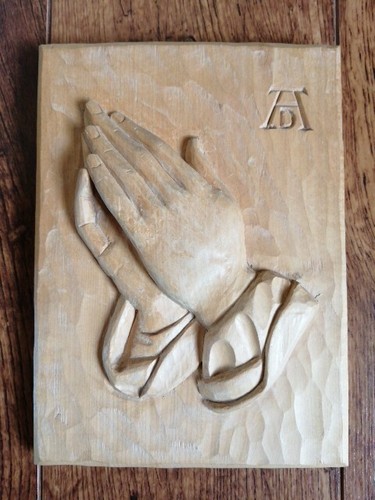 Praying hands wood carving - praying, x