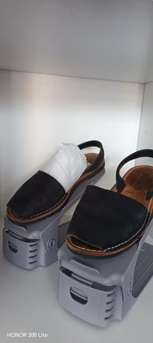 Solillas black leather avarcas - solillas,