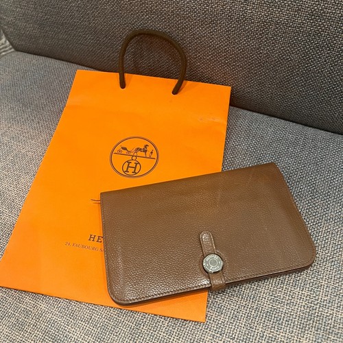 Hermes dogon brown - gm, silver