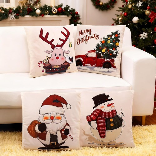 4pcs christmas cushion covers - christmas,