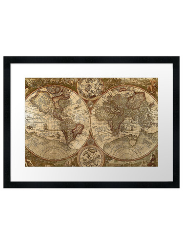 Old map framed - old, #01