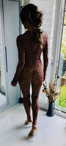 Tall semi sheer full - semi, leopard