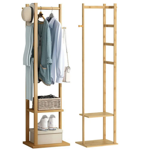 Bamboo corner coat rack - bamboo, stand