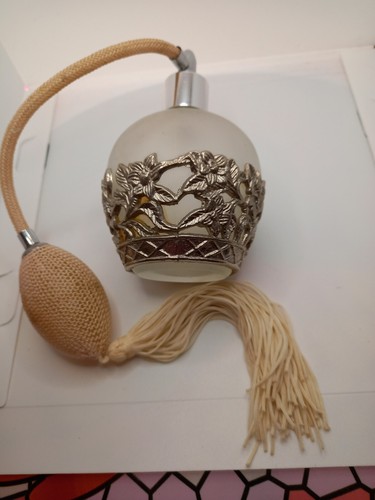Vintage perfume bottle metal - perfume,