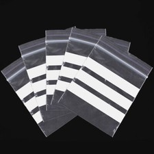 Plastic Grip Seal Clear Poly Bags Resealable Zip Lock - Write On - Baggies