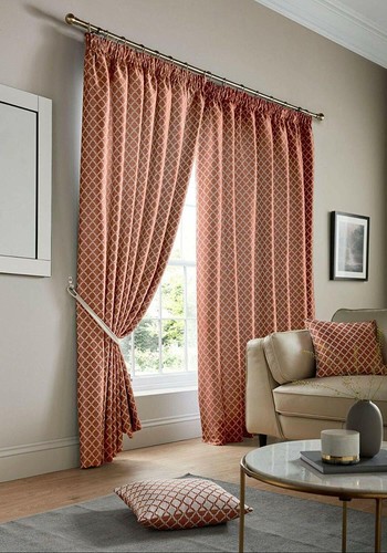 Burnt orange jacquard pair - orange,