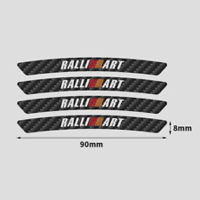 4 X Black Carbon Fibre Look Ralliart Wheel Rim Badge Sticker Emblem Evo Colt