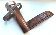 Antique leather hunting flask - leather,