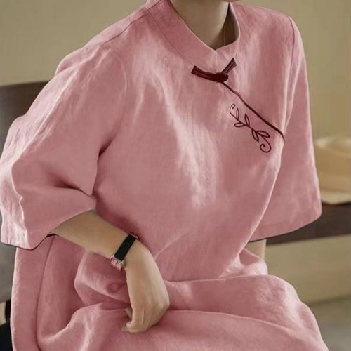 Lady cotton blend embroidered - cotton,