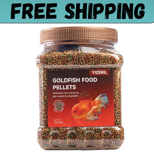 Floating goldfish food pellets - goldfish,