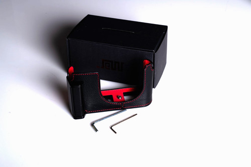 Black leather half - black,