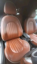 ✅MINI Cooper R52 Lounge Sidewalk Leather Seats + door armrests. Brown. Full set.