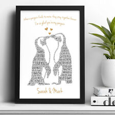 Penguin Couple Personalised Christmas Gifts for Her Girlfriend Boyfriend Wife
