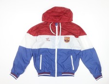 FC Barcelona Men's Multicoloured L Hooded Windbreaker Jacket