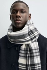 ZARA Men's CHECK SCARF WITH