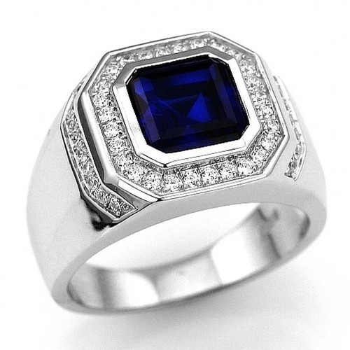 Asscher blue sapphire diamond - asscher,