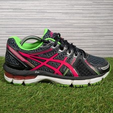 ASICS Gel Kayano 19 Womens Black Pink Green Running Trainers Shoes Size UK 4.5