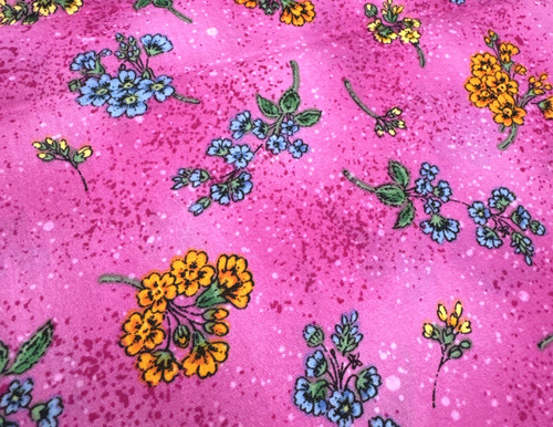 Bright pink cotton floral - bright,