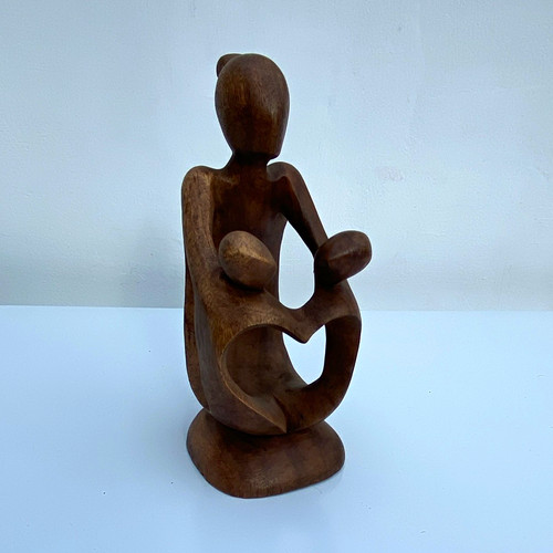 Hand carved wooden abstract - carved,
