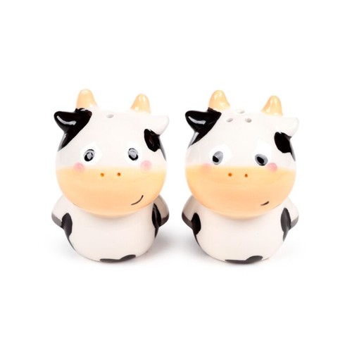Black white cows ceramic - black,