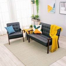 Panana Mid-Century Modern Fabric Armchair Loveseat Accent Chair for Living Room