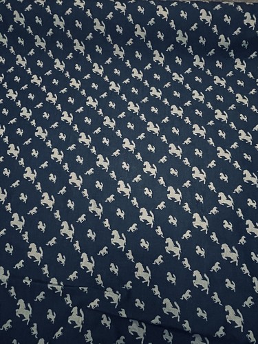 Horses chambray navy - horses,