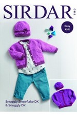 Sirdar 5160 Cardigan and Hat in Snuggly Snowflake DK  0-6 Months to 6-7 Years