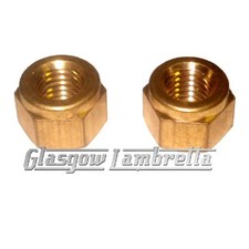Lambretta Li Special Set of 2 BRASS EXHAUST NUTS