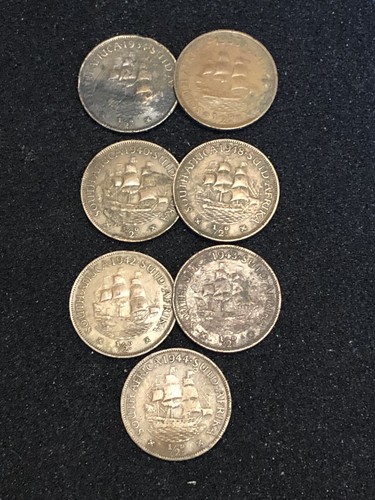 South african half penny - half, x