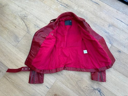 R13 burgundy leather - burgundy, biker