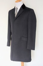 New and Lingwood Alfred Brown Pure Wool Overcoat Black Velvet Collar Size 36 Men