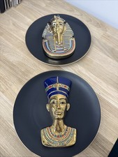 Nefertiti and Tutankhamun | 22k Gold Bradex Display Plates. 1992 & 1993