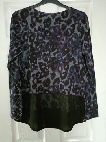 Ladies purple black print - purple,