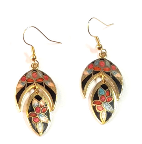 Bright boho flower earrings - bright,