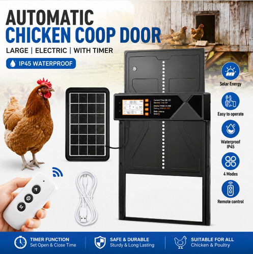 Electric hen house - house, door