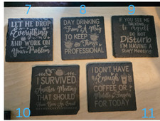 Slate Coasters for colleagues, Co workers, Work Office, funny, quantity discount