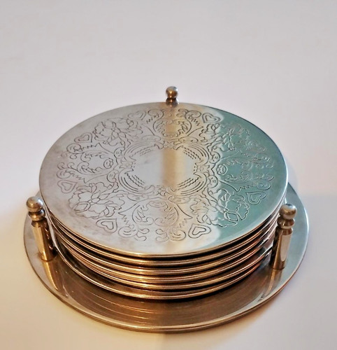 Vintage silver plated etched - silver,