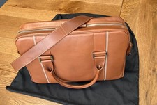 DUNHILL Men's Brown Tan Leather Document Case Laptop Bag. Made in Italy