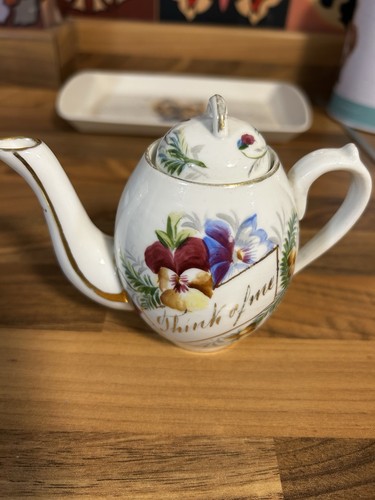 Antique miniature tea pot and - pot,