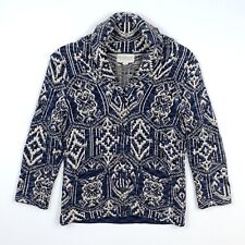 Ralph Lauren Navajo Cardigan Small UK 10 Women Southwestern Native Shawl Blue