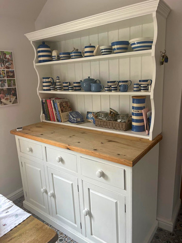 White painted wood dresser - white,