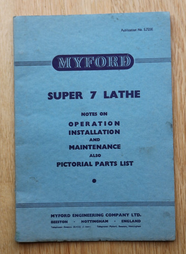 Myford super lathe - lathe, operation