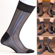Soft and Breathable Mens Striped Tube Socks Ideal for Business Casual Looks