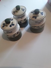 price kensington vintage pottery set of 3 hand painted rare british set.