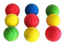 E-Deals Soft Sponge Tennis Balls - Pack of 9 - Assorted Colours Outdoor Indoor 