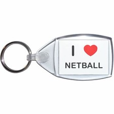 Netball I Love Heart Clear