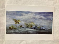 Conflict at Sea, 1939-1945 Naval Bombardment on D+2, Painting by John Hamilton