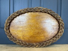 Small vintage oval wood and