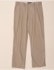 MARKS & SPENCER Mens Straight Pegged Chino Trousers W36 L33 Grey Cotton OR14