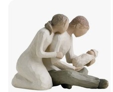 WILLOW TREE "New Life" Mother, Father & Newborn Baby Figurine Susan Lordi 2000